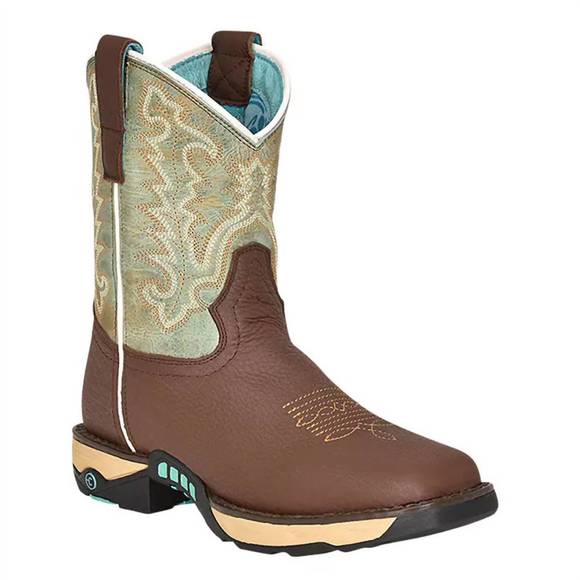 NEW CORRAL ladies hydro resist work western boots in chocolate/mint - Picture 1 of 2